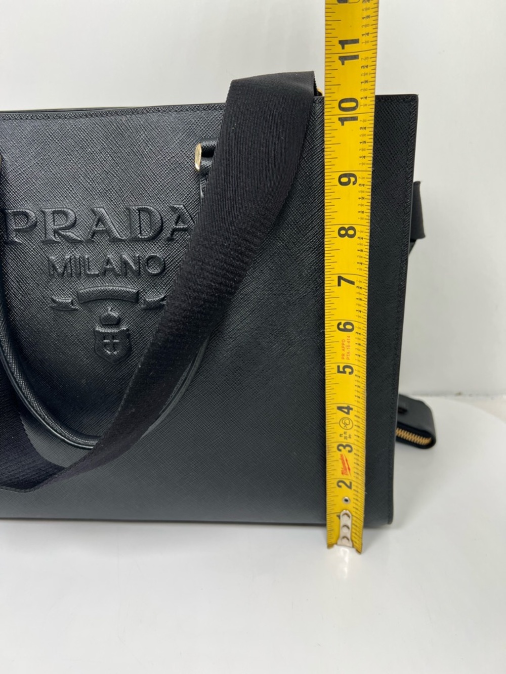 Prada Lux Saffiano Leather Black Crossbody Tote Bag - Picture 9 of 13